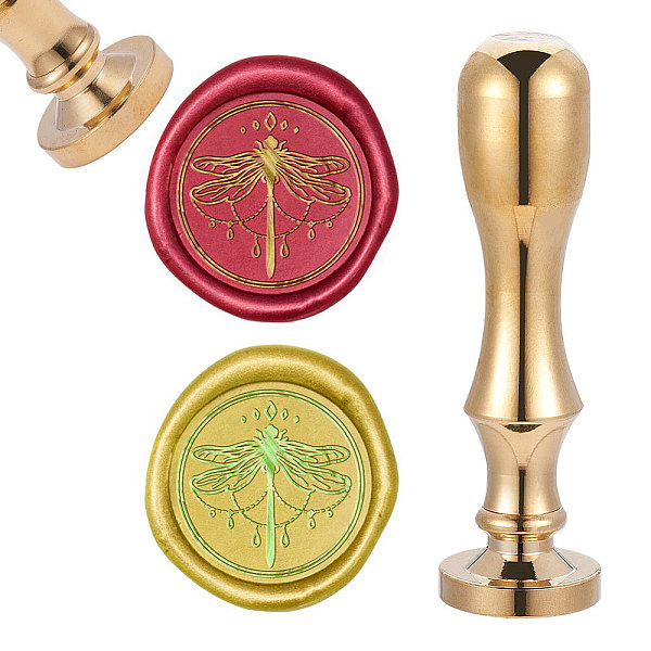 

PandaHall CRASPIRE Dragonfly Wax Sealing Stamp, Animals Sealing Wax Stamp Retro Fancy Removable Brass Copper Head with Metal Handle Wax...