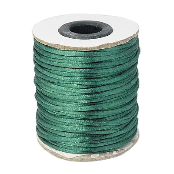 

PandaHall Nylon Cord, Satin Rattail Cord, for Beading Jewelry Making, Chinese Knotting, Teal, 2mm, about 50yards/roll(150 feet/roll) Nylon..., Cyan