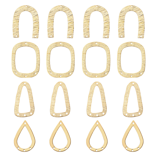 

PandaHall BENECREAT 24Pcs 4 Style Brass Chandelier Component Links, Rounded Rectangle & Triangle & Arch & Teardrop, Raw(Unplated)...