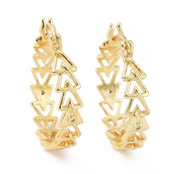 

PandaHall Rack Plating Brass Triangle Wrap Hoop Earrings with Clear Cubic Zirconia for Women, Cadmium Free & Lead Free, Golden, 30x26x6mm...