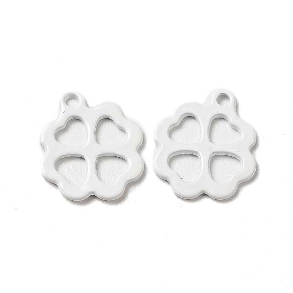 

PandaHall Spray Painted 201 Stainless Steel Charms, Clover Charms, White, 12x11x1mm, Hole: 1.2mm 201 Stainless Steel Clover White