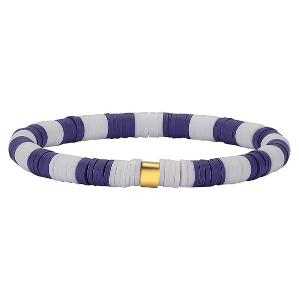 

PandaHall Polymer Clay Heishi Surfer Stretch Bracelet with 304 Stainless Steel Beaded, Preppy Bracelet, Slate Blue, Inner Diameter: 2 inch...