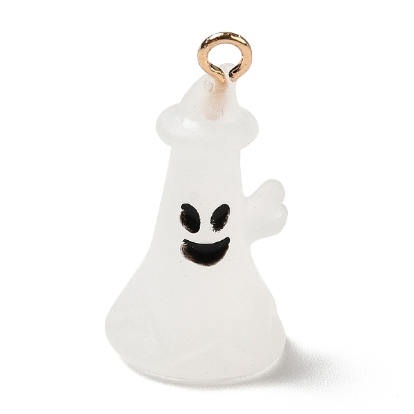 

PandaHall Halloween Theme Opaque Resin Pendants, with Light Gold Tone Alloy Findings, Ghost with Hat, WhiteSmoke, 21x11.5mm, Hole: 1.5mm..., White