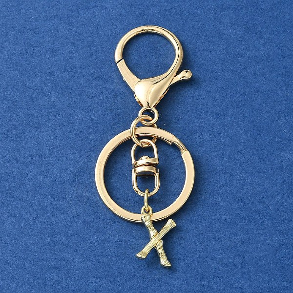 

PandaHall Alloy Initial Letter Charm Keychains, with Alloy Clasp, Golden, Letter X, 8.5cm Alloy Letter X