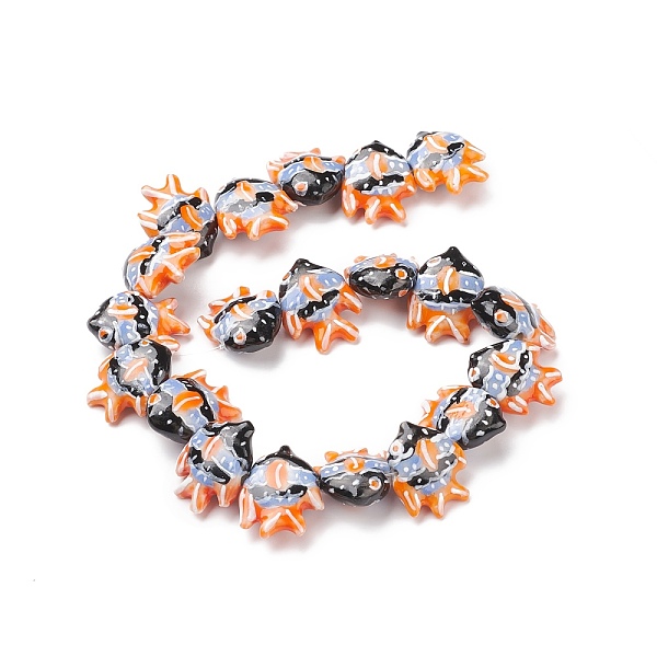 

PandaHall Handmade Porcelain Beads, Fish, Dark Orange, 17~18x21~22x7~7.5mm, Hole: 2mm Porcelain Fish