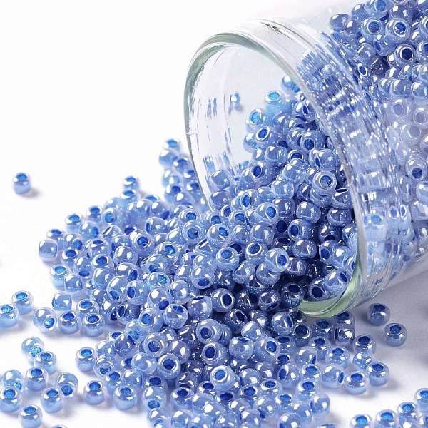 

PandaHall TOHO Round Seed Beads, Japanese Seed Beads, (917) Ceylon Denim Blue, 11/0, 2.2mm, Hole: 0.8mm, about 1110pcs/10g Glass Blue