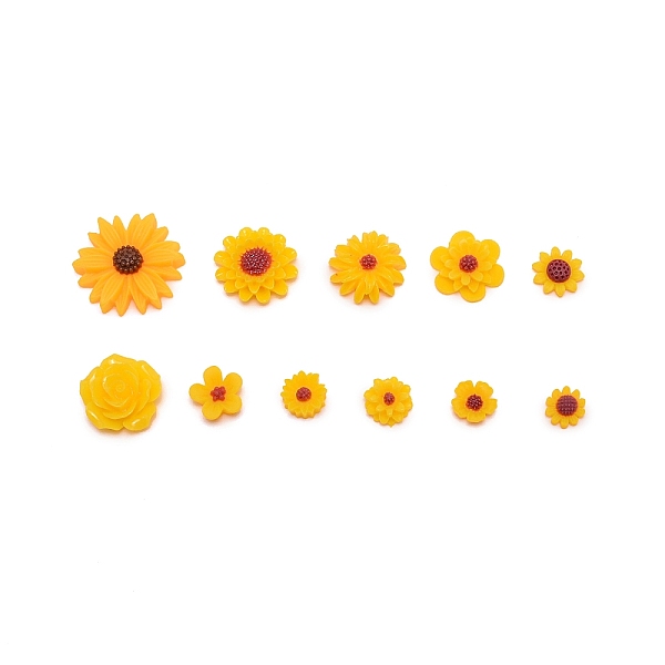 

PandaHall Resin Cabochons, for Diy Mobile Accessories, Daisy Flower, Orange, 9~26.5x4~8.5mm Resin Flower Orange