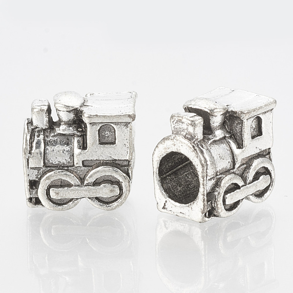 

PandaHall Alloy European Beads, Large Hole Beads, Train, Antique Silver, 11x11x8mm, Hole: 5mm Alloy Vehicle
