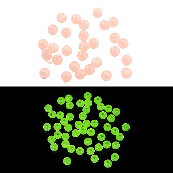 

PandaHall Opaque Luminous Acrylic Beads, Glow in the Dark Beads, Round, Light Salmon, 4mm, Hole: 1mm, about 16666pcs/500g Acrylic Round