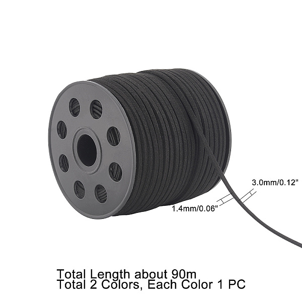 

PandaHall Eco-Friendly Faux Suede Cord, Faux Suede Lace Suede String for DIY Jewelry Making, Mixed Color, 3.0x1.4mm, about 90m/roll, 2..., Multicolor