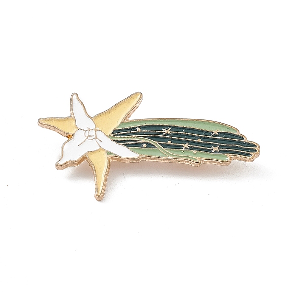 

PandaHall Moth Enamel Pin, Light Gold Alloy Brooch for Backpack Clothes, Flower Pattern, 23x44x1.5mm, Pin: 0.6mm Alloy+Enamel Flower