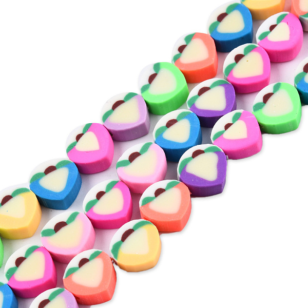 

PandaHall Handmade Polymer Clay Beads Strands, Peach, Colorful, 12x10x4~5mm, Hole: 1.6mm, about 40pcs/strand, 15.35 inch(39cm) Polymer Clay...