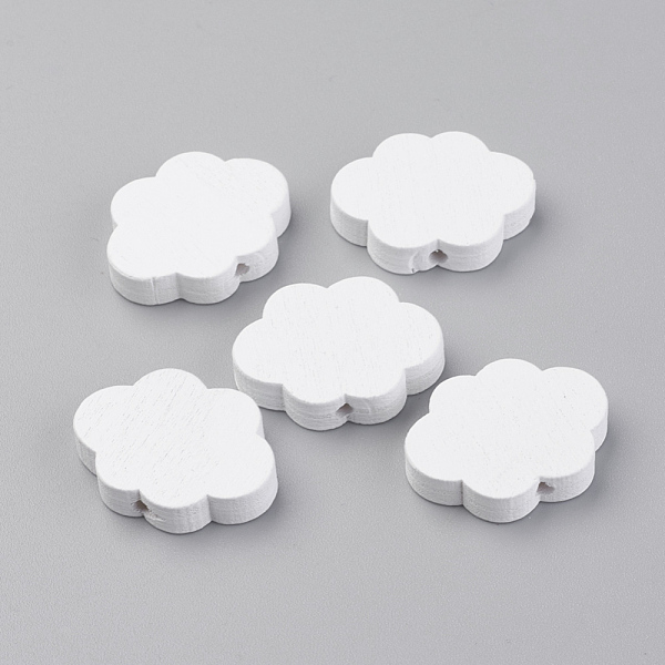 

PandaHall Dyed Natural Wooden Beads, Cloud, Creamy White, 22x17x4mm, Hole: 1.5mm Wood Cloud