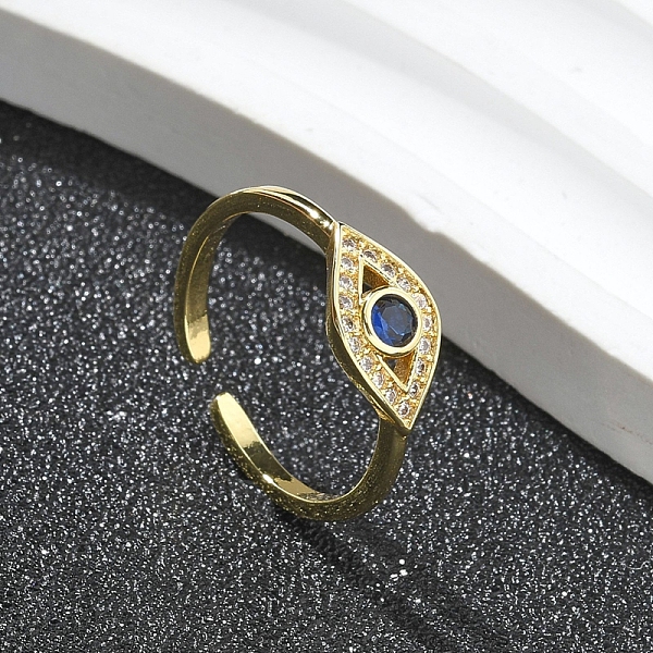 Rack Plating Brass Micro Pave Cubic Zirconia Open Cuff Finger Rings for Women