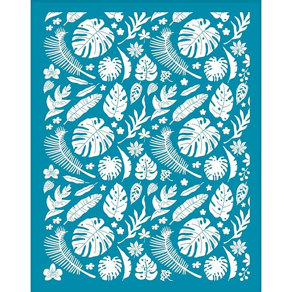 

PandaHall OLYCRAFT 4x5 Inch Silk Screen Stencil for Polymer Clay Tropical Leaf Silk Screen Printing Stencils Monstera Leaves Flowers..., Cyan