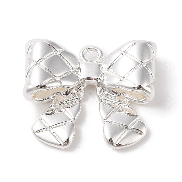 

PandaHall Brass Charms, Bowknot, 925 Sterling Silver Plated, 14.5x17.5x5mm, Hole: 1.6mm Brass Bowknot