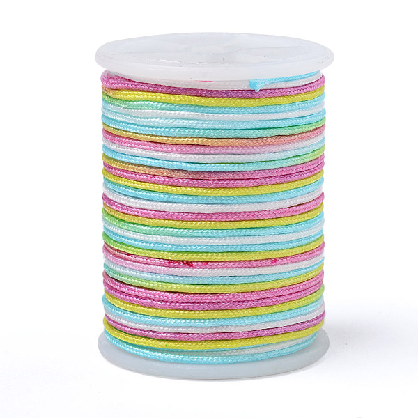 

PandaHall Segment Dyed Polyester Thread, Braided Cord, Colorful, 1mm, about 7.65 yards(7m)/roll Polyester