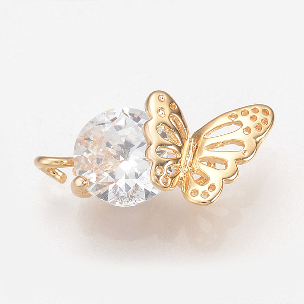 

PandaHall Brass Cubic Zirconia Pendants, Butterfly, Nickel Free, Real 18K Gold Plated, 16.5x8x4mm, Hole: 1.5mm Brass+Cubic Zirconia...