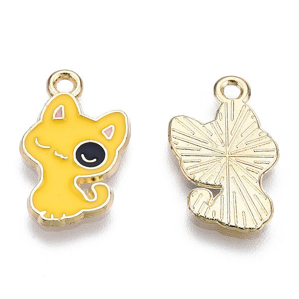 

PandaHall Alloy Enamel Pendants, Cadmium Free & Nickel Free & Lead Free, Light Gold, Cat Charm, Gold, 18.5x12x1.2mm, Hole: 1.6mm...