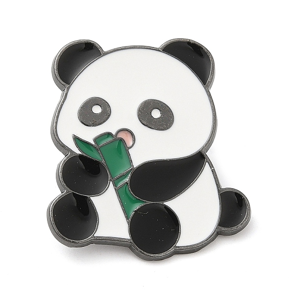 

PandaHall Enamel Pins, Gunmetal Alloy Brooch, Panda, 31x27x1.5mm Alloy+Enamel Panda