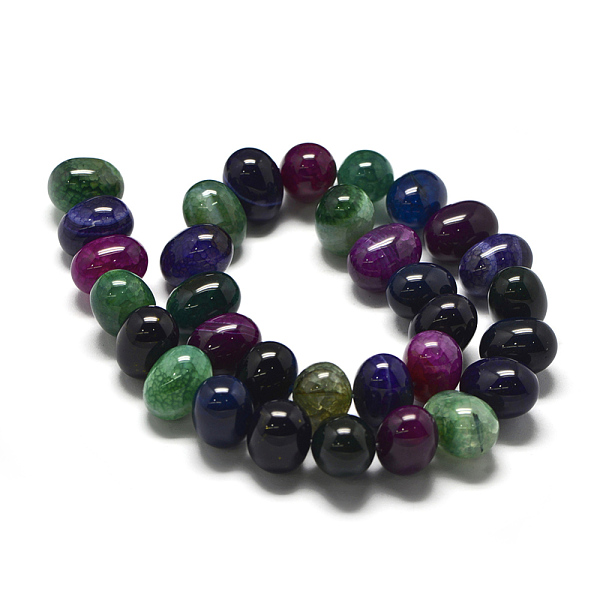

PandaHall Natural Agate Beads Strands, Dyed & Heated, Egg Stone, Mixed Color, 12x15~16mm, Hole: 1mm, about 32pcs/strand, 15.15 inch(38.5cm)..., Multicolor