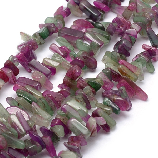 

PandaHall Natural Agate Beads Strands, Chip, Dyed, 12~19x5~7mm, Hole: 1mm, 15.3 inch(39cm) Natural Agate Chip