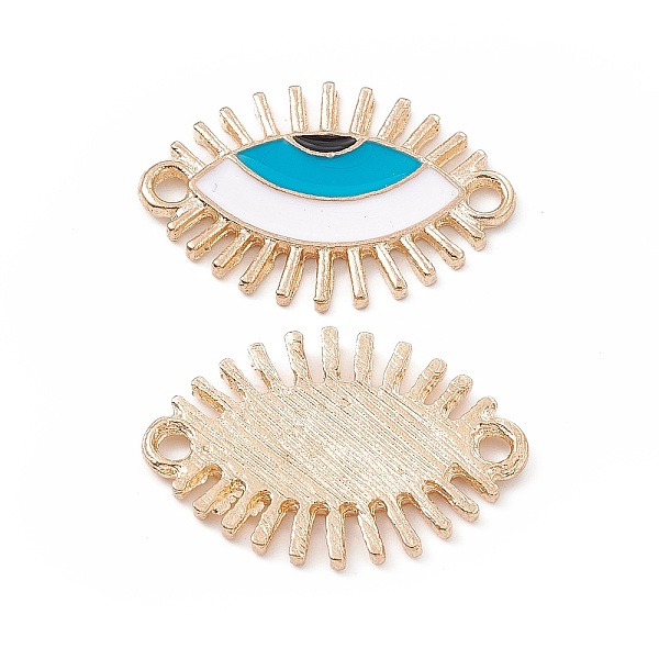 

PandaHall Alloy Enamel Connector Charms, White Eye Links, Light Gold, 17x24.5x1.5mm, Hole: 2mm Alloy+Enamel Eye White