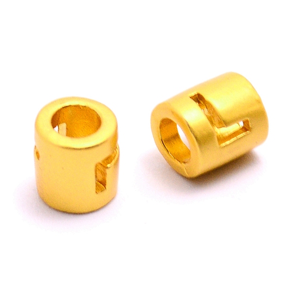 

PandaHall Alloy Letter Beads, Column, Matte Gold Color, Letter.L, 6.5x6mm, Hole: 3mm Alloy Letter L