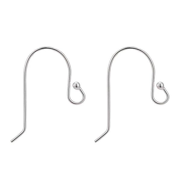 

PandaHall Sterling Silver Earring Hooks, Silver, 18x12mm, Hole: 2mm, Pin: 0.5mm Sterling Silver