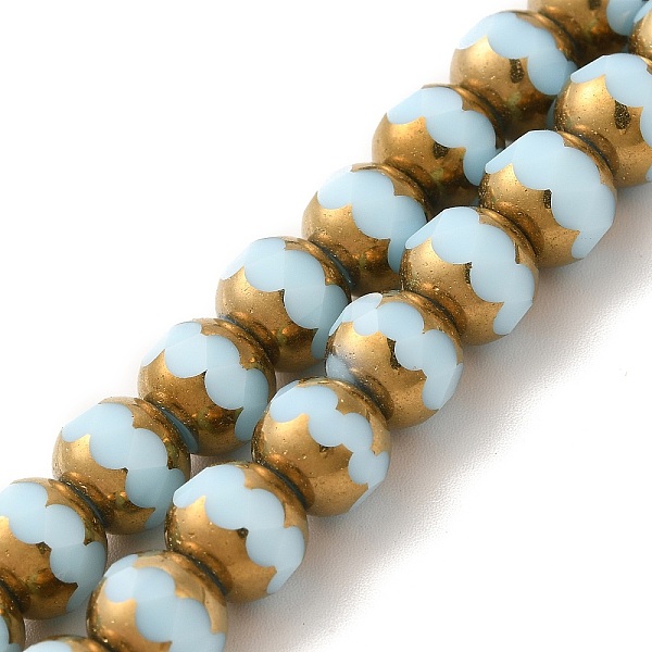 

PandaHall Opaque Solid Color Glass Beads Strands, Faceted, Round, Light Cyan, 8mm, Hole: 1mm, about 40pcs/strand, 11.42 inch(29cm) Glass...