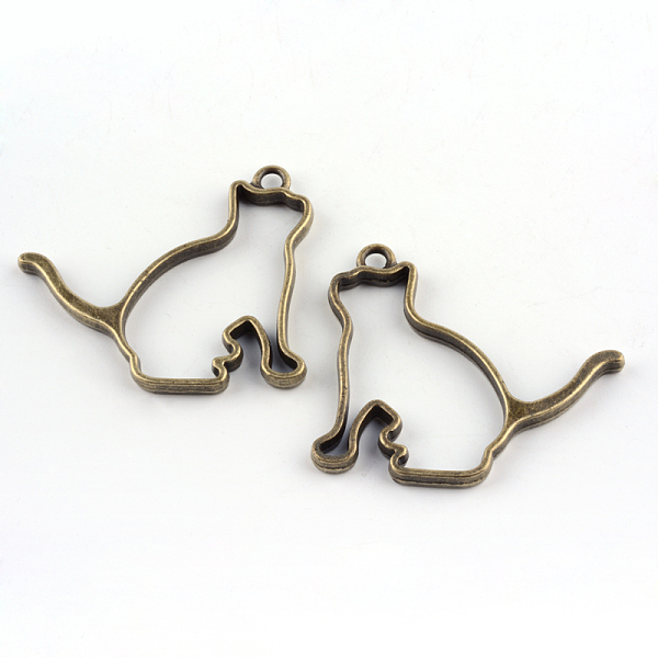 

PandaHall Rack Plating Alloy Kitten Open Back Bezel Pendants, for DIY UV Resin, Epoxy Resin, Pressed Flower Jewelry, Cat, Lead Free & Nickel...
