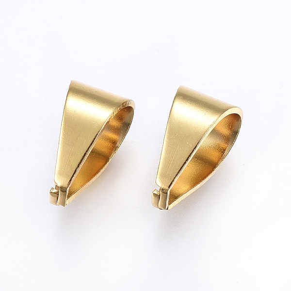 

PandaHall 201 Stainless Steel Snap on Bails, Golden, 17x13x9mm, 15x11mm Inner Diameter 201 Stainless Steel