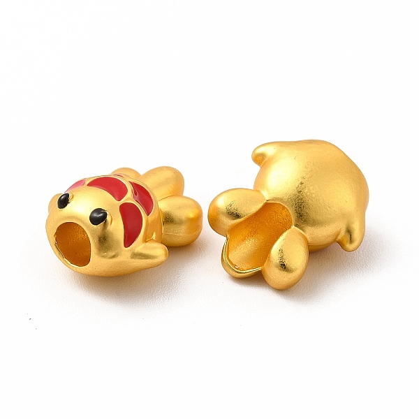 

PandaHall Rack Plating Alloy Enamel Beads, Goldfish, Matte Gold Color, 13.5x11.5x7.5mm, Hole: 3.5mm Alloy+Enamel Fish Red