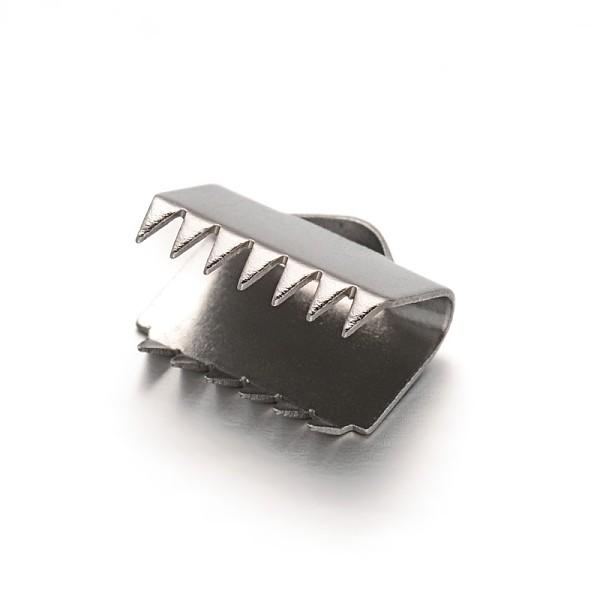 

PandaHall 304 Stainless Steel Ribbon Crimp Ends, Rectangle, Stainless Steel Color, 9.5x10.5mm, Hole: 3x2mm 304 Stainless Steel