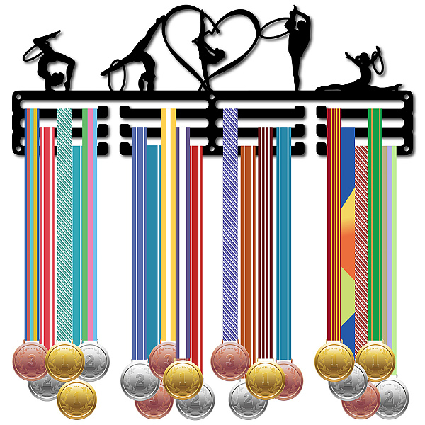 

PandaHall CREATCABIN Gymnastics Medal Holder Medal Hanger Display Rack Sports Metal Hanging Athlete Awards Iron Wall Mount Decor Over 60..., Black