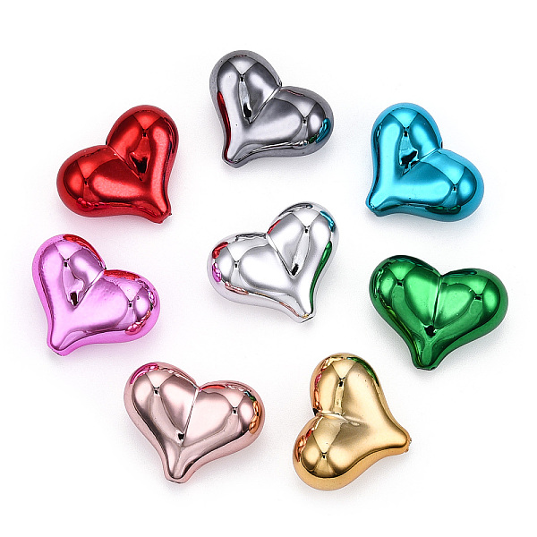 

PandaHall UV Plating Acrylic Beads, Heart, Mixed Color, 16.5x21x9.5mm, Hole: 1.5mm Acrylic Heart Multicolor