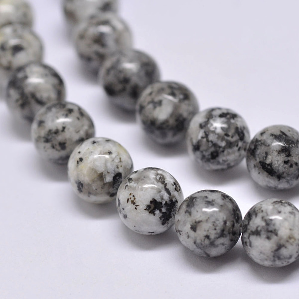 

PandaHall Natural Sesame Jasper/Kiwi Jasper Beads Strands, Round, Gray, 6mm, Hole: 1mm, about 62pcs/strand, 15.1 inch Sesame Jasper Round...