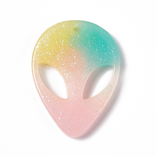 

PandaHall Resin Pendants, Alien Face Charms with Glitter Powder, Pink, 39x29x3.5mm, Hole: 2.3mm Resin Others Pink