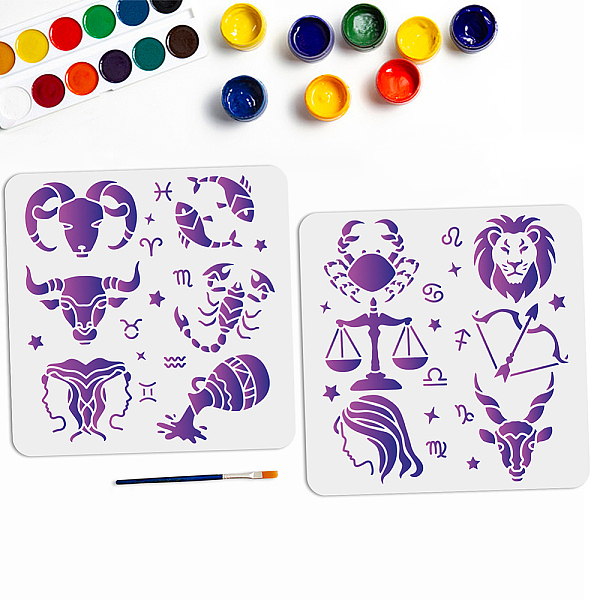 

PandaHall MAYJOYDIY US 1 Set PET Hollow Out Drawing Painting Stencils, for DIY Scrapbook, Photo Album, with 1Pc Art Paint Brushes...