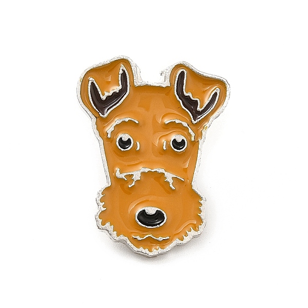 

PandaHall Dog Enamel Pin with Brass Butterfly Clutches, Alloy Badge for Backpack Clothing, Fox Terrier, 25x19x10mm, Pin: 1.1mm Alloy+Enamel..., Brown