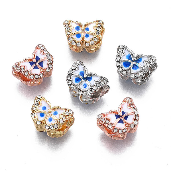

PandaHall Rack Plating Alloy European Beads, Large Hole Beads, with Crystal Rhinestone & Enamel, Cadmium Free & Nickel Free & Lead Free..., Multicolor