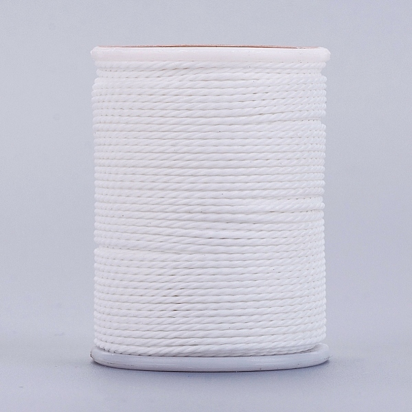 

PandaHall Round Waxed Polyester Cord, Taiwan Waxed Cord, Twisted Cord, White, 1mm, about 12.02 yards(11m)/roll Waxed Polyester Cord Round...