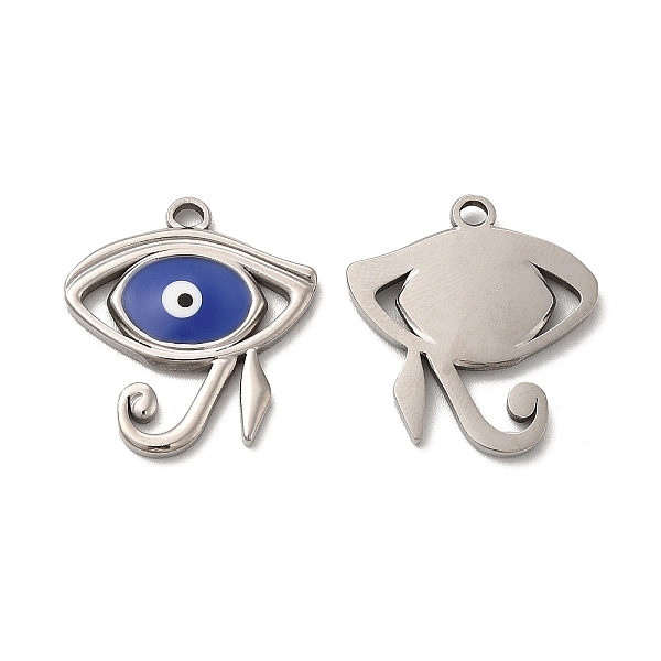 

PandaHall 201 Stainless Steel Pendants, with Enamel, Eye of Horus, Stainless Steel Color, 21.5x20x2mm, Hole: 2mm Stainless Steel+Enamel Eye..., Blue