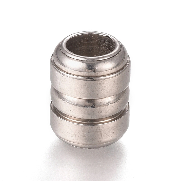 

PandaHall 201 Stainless Steel Grooved Beads, Barrel, Stainless Steel Color, 12.7x10mm, Hole: 6mm 201 Stainless Steel Barrel