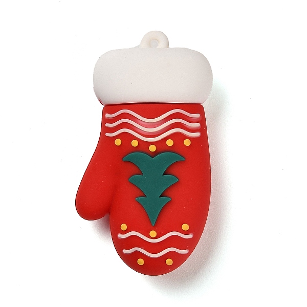 

PandaHall Christmas PVC Plastic Big Pendants, Gloves, 52x30x17mm, Hole: 2mm PVC Others