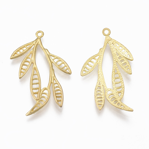 

PandaHall Brass Pendants, Nickel Free, Leaf, Raw(Unplated), 30x17x2mm, Hole: 1mm Brass Leaf