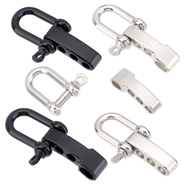 

PandaHall SUNNYCLUE 1 Box 8 Sets Adjustable Alloy Screw Pin Shackle Metal Bow Shackle Adjustable D-Shaped Buckle with Survival Bracelet...