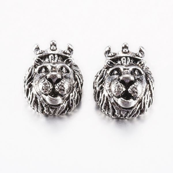 

PandaHall Tibetan Style Alloy Beads, Lion Head, Antique Silver, 14.5x11.5x7~8mm, Hole: 1.5~2mm Alloy Lion