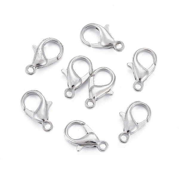 Platinum Plated Zinc Alloy Lobster Claw Clasps