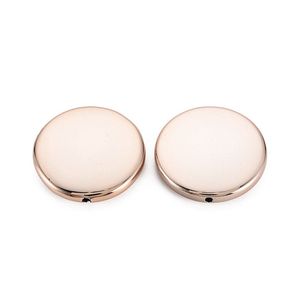 

PandaHall UV Plating Acrylic Beads, Flat Round, Rose Gold, 25x5mm, Hole: 1.5mm Acrylic Flat Round